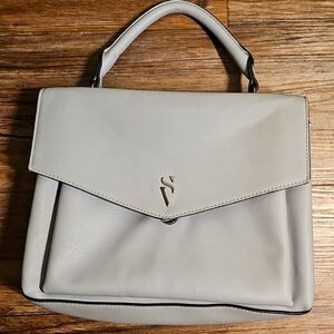 Simply Vera Vera Wang Faux Leather Baby Blue Satchel Crossbody with Poly Lining